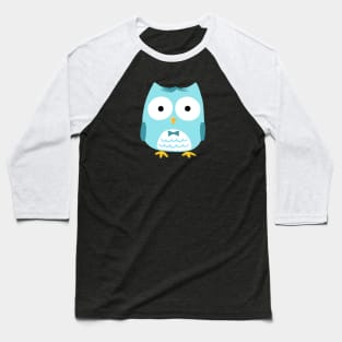 Cute Blue Owl with Bow Tie Baseball T-Shirt